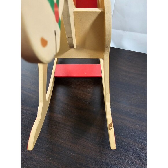 Hallmark Vintage Wooden Rocking Horse Christmas Centerpiece Card Holder 13" - Picture 12 of 13